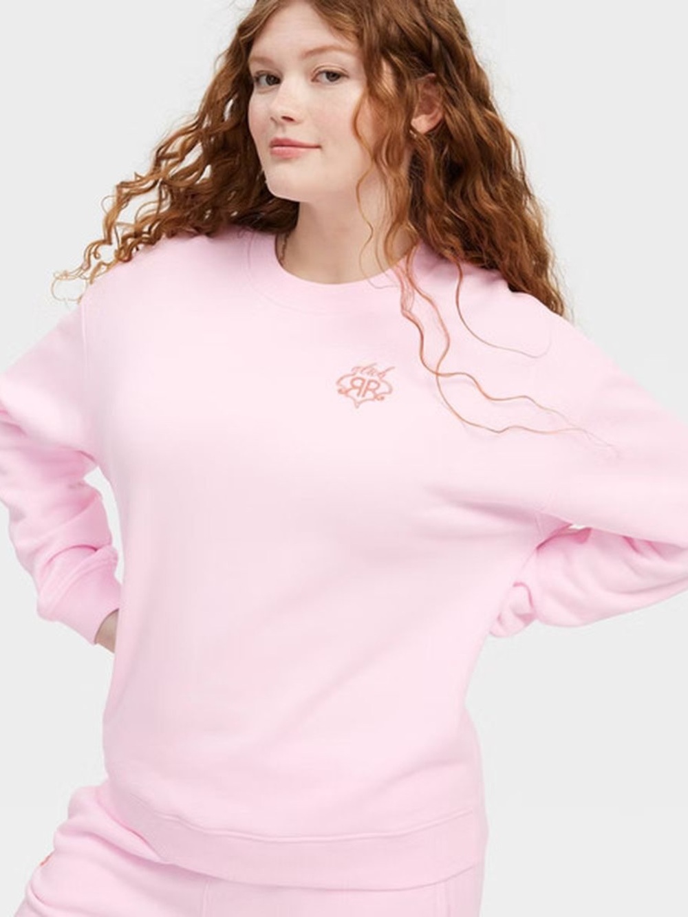 Roller Rabbit x Target Crewneck Pullover Sweatshirt Soft Pink Embroidered XS